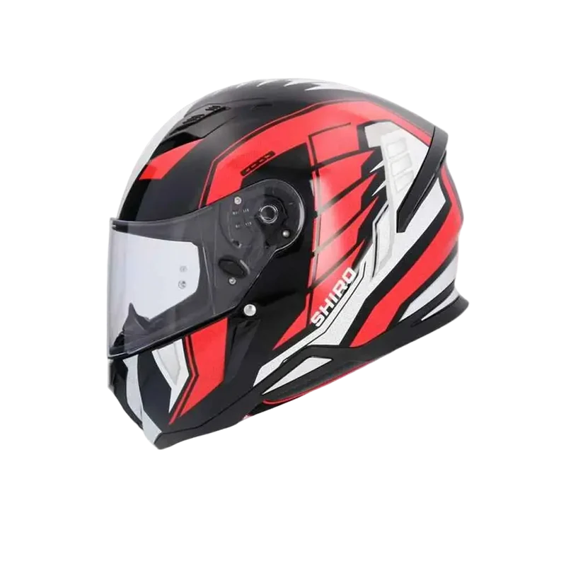 SHIRO HUNTER SH-890 EDGE CASCHI DI MOTO INTEGRALE NERO ROSSO BIANCO