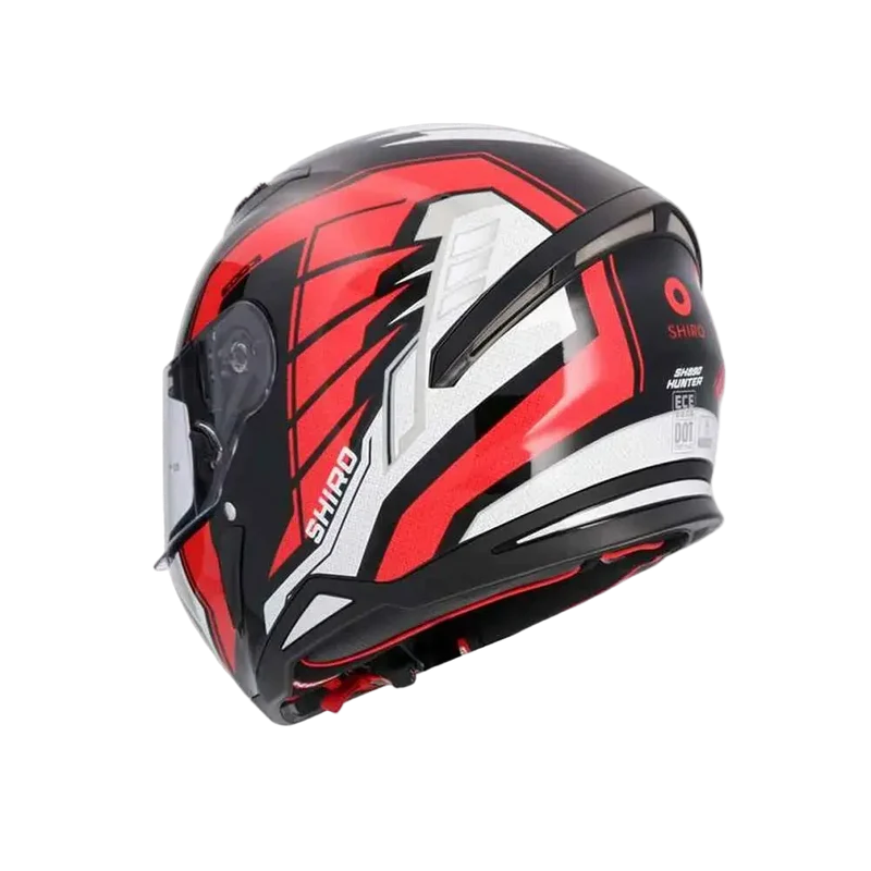 SHIRO HUNTER SH-890 EDGE CASCHI DI MOTO INTEGRALE NERO ROSSO BIANCO