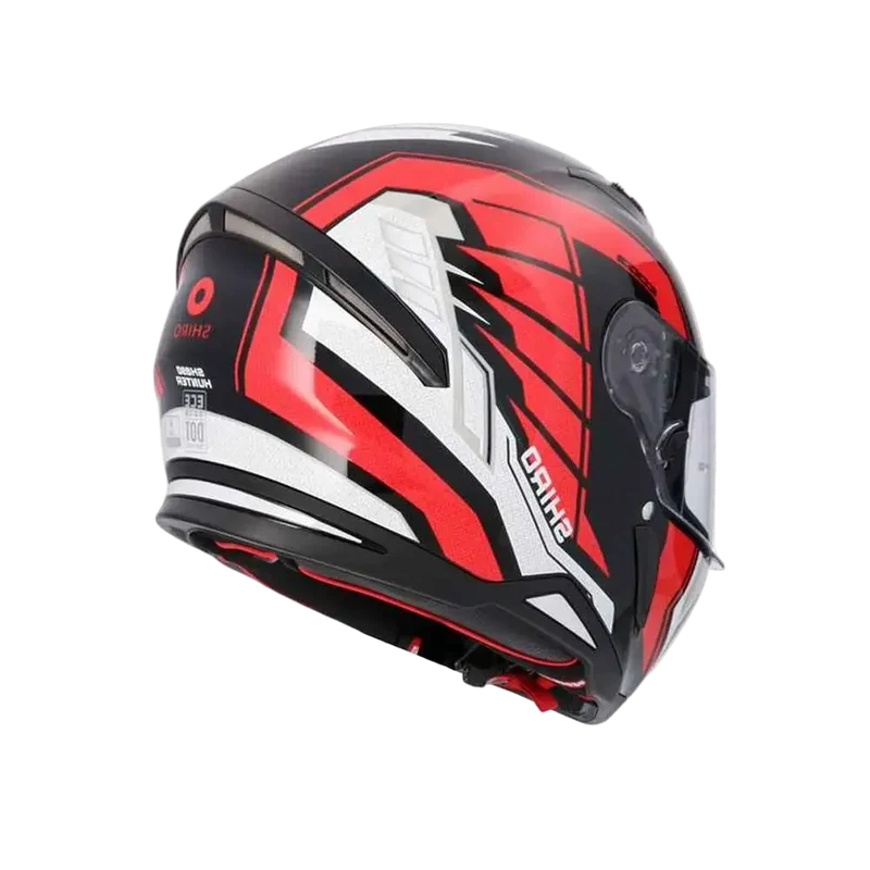 SHIRO HUNTER SH-890 EDGE CASCHI DI MOTO INTEGRALE NERO ROSSO BIANCO