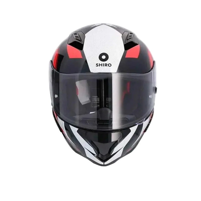 SHIRO HUNTER SH-890 EDGE CASCHI DI MOTO INTEGRALE NERO ROSSO BIANCO