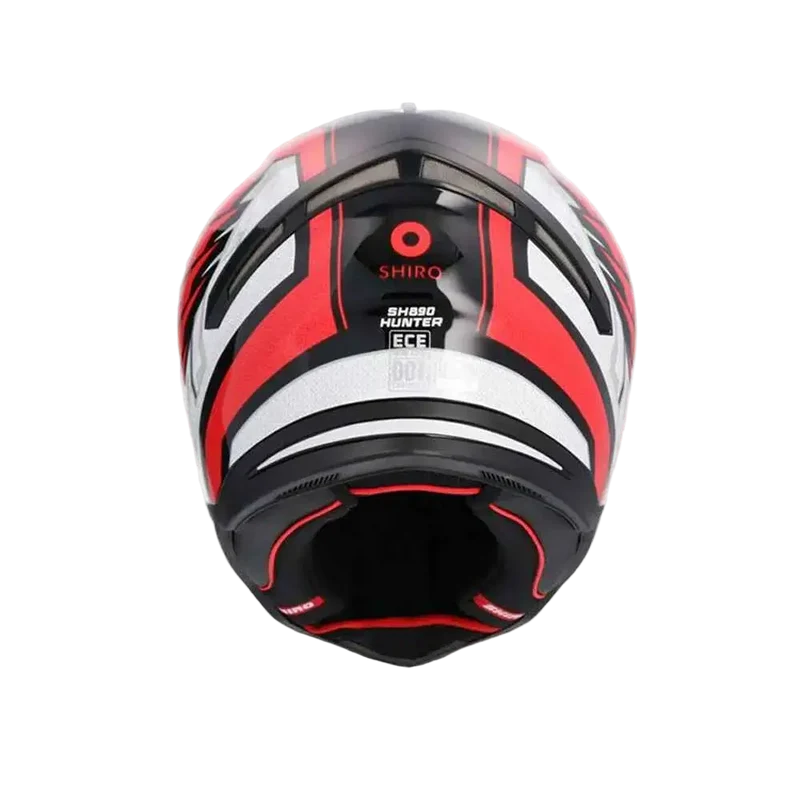 SHIRO HUNTER SH-890 EDGE CASCHI DI MOTO INTEGRALE NERO ROSSO BIANCO