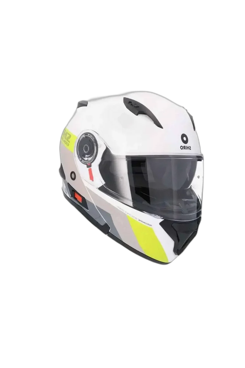 SHIRO EXPLORER MAVERICK MODULARI CASCHI DI MOTO BLANCO GRIGIO GIALLO