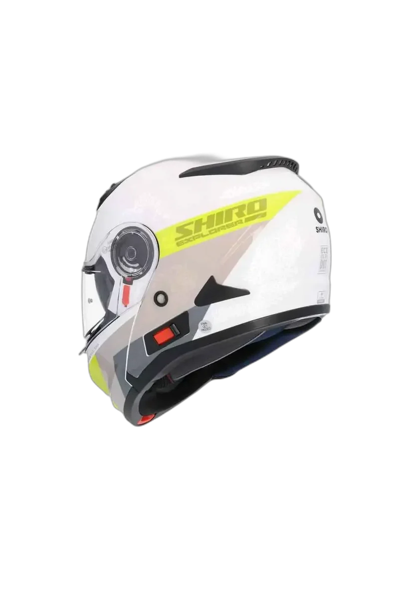 SHIRO EXPLORER MAVERICK MODULARI CASCHI DI MOTO BLANCO GRIGIO GIALLO