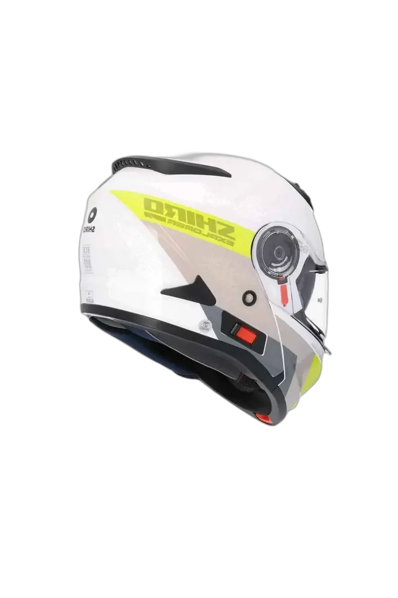 SHIRO EXPLORER MAVERICK MODULARI CASCHI DI MOTO BLANCO GRIGIO GIALLO