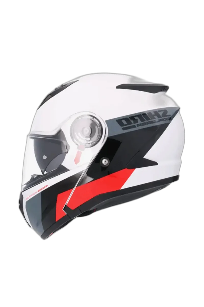 SHIRO EXPLORER MAVERICK MODULARI CASCHI DI MOTO BIANCO PERLA ROSSO