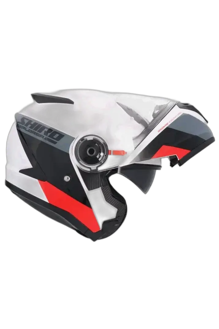 SHIRO EXPLORER MAVERICK MODULARI CASCHI DI MOTO BIANCO PERLA ROSSO