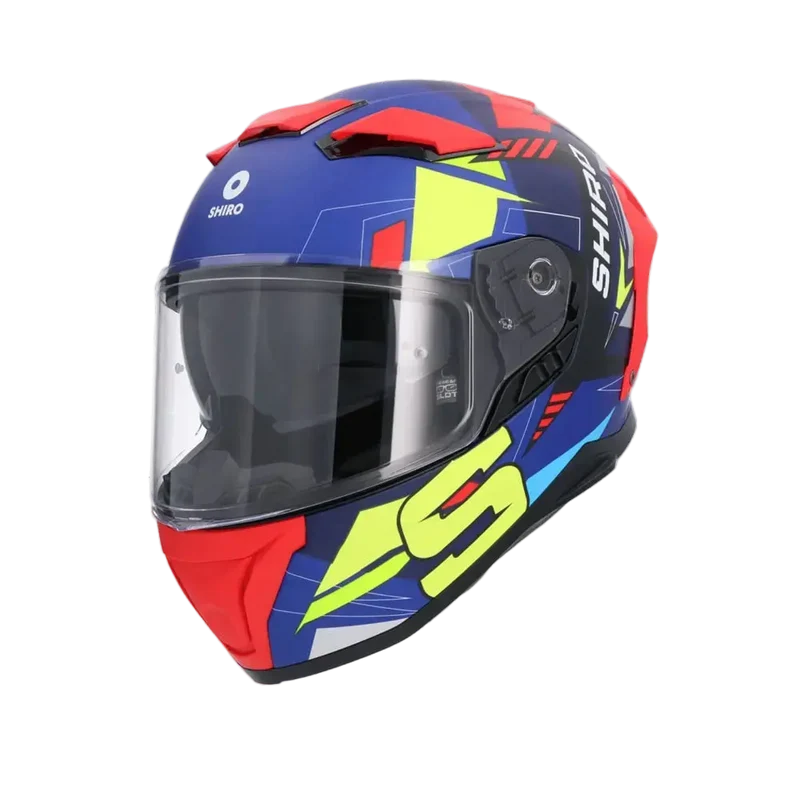 SHIRO ALPHA UPGRADE CASCHI DI MOTO BLU SCURO OPACO