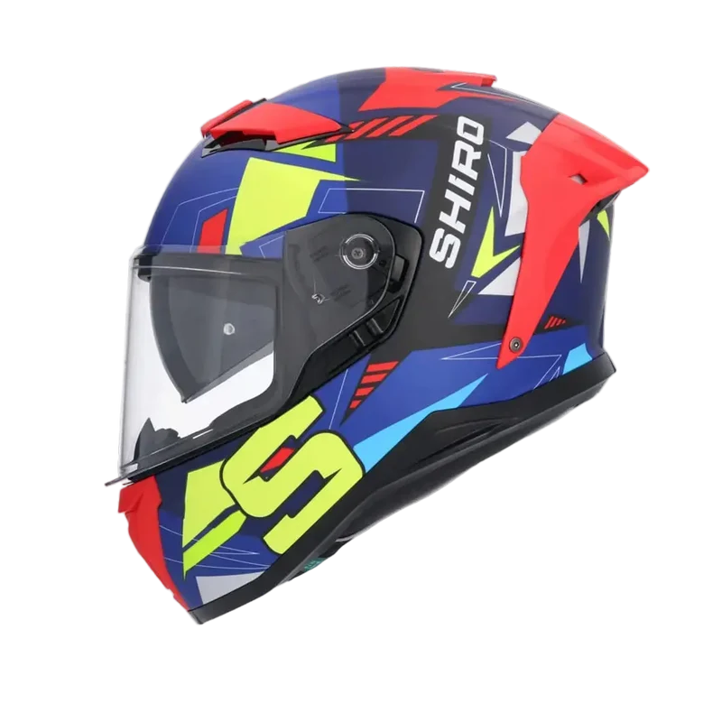 SHIRO ALPHA UPGRADE CASCHI DI MOTO BLU SCURO OPACO