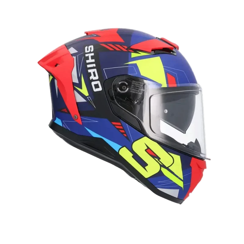 SHIRO ALPHA UPGRADE CASCHI DI MOTO BLU SCURO OPACO