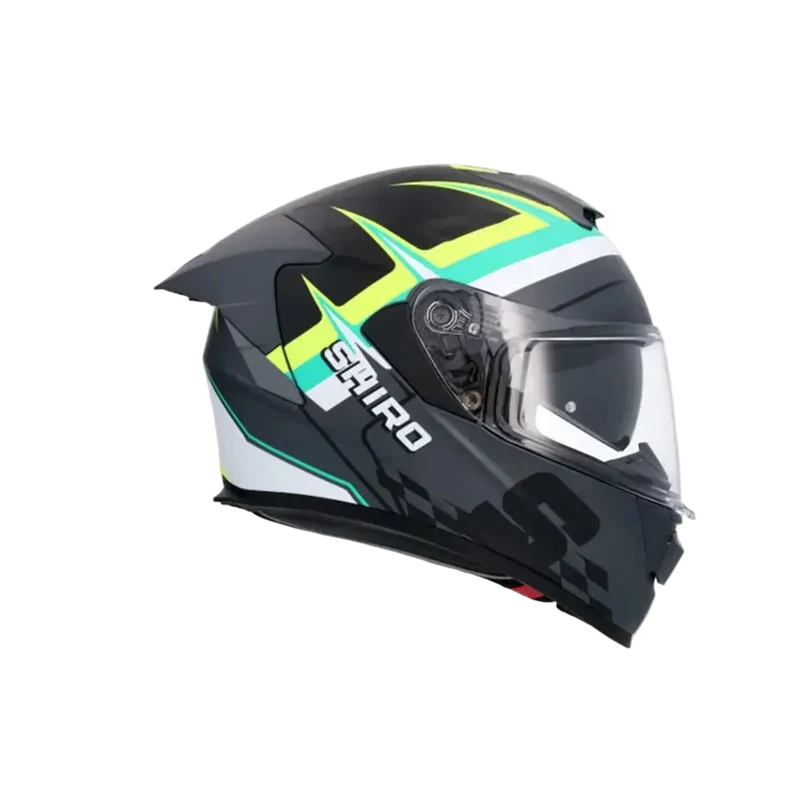 SHIRO RAPTOR PEGASUS INTEGRALI CASCHI DI MOTO OPACO NERO VERDE GIALLO