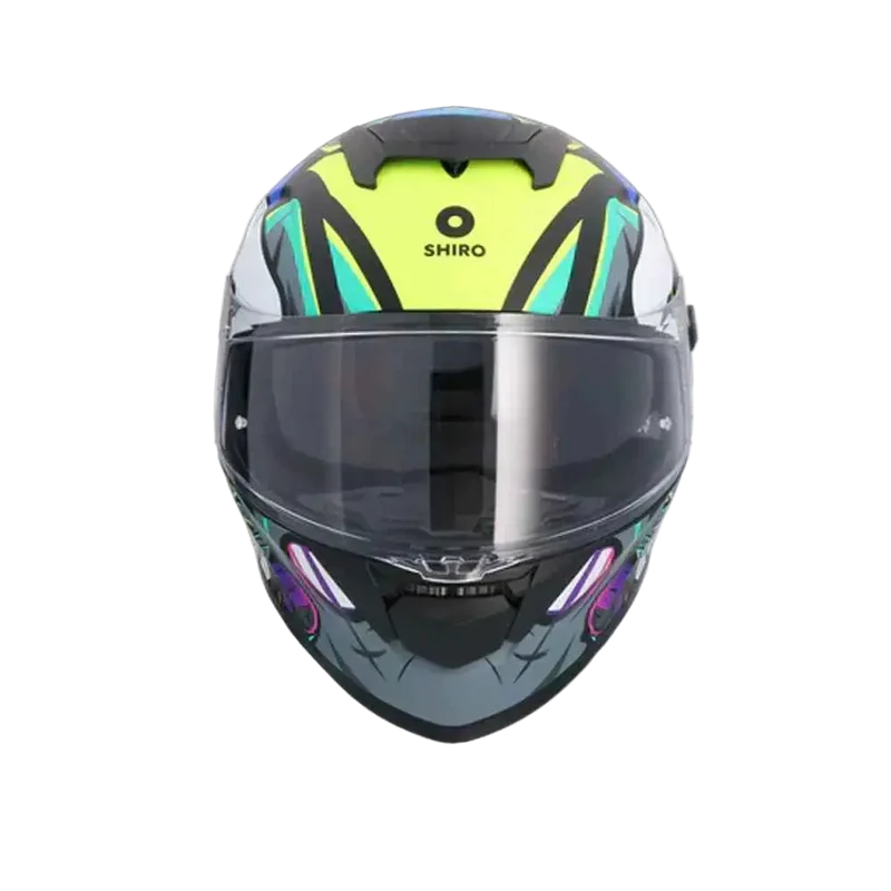SHIRO RAPTOR CRAZY RABBIT INTEGRALI CASCHI DI MOTO NERO ROSA GIALLO FLOU