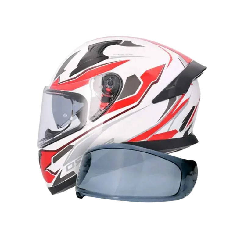 SHIRO KATANA SHARP INTEGRALE CASCHI DI MOTO BIANCO ROSSO