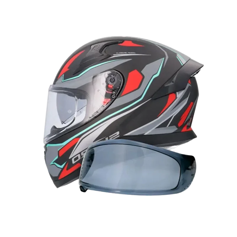 SHIRO KATANA SHARP INTEGRALI CASCHI DI MOTO OPACO NERO ROSSO GRIGIO