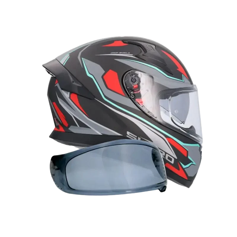 SHIRO KATANA SHARP INTEGRALI CASCHI DI MOTO OPACO NERO ROSSO GRIGIO