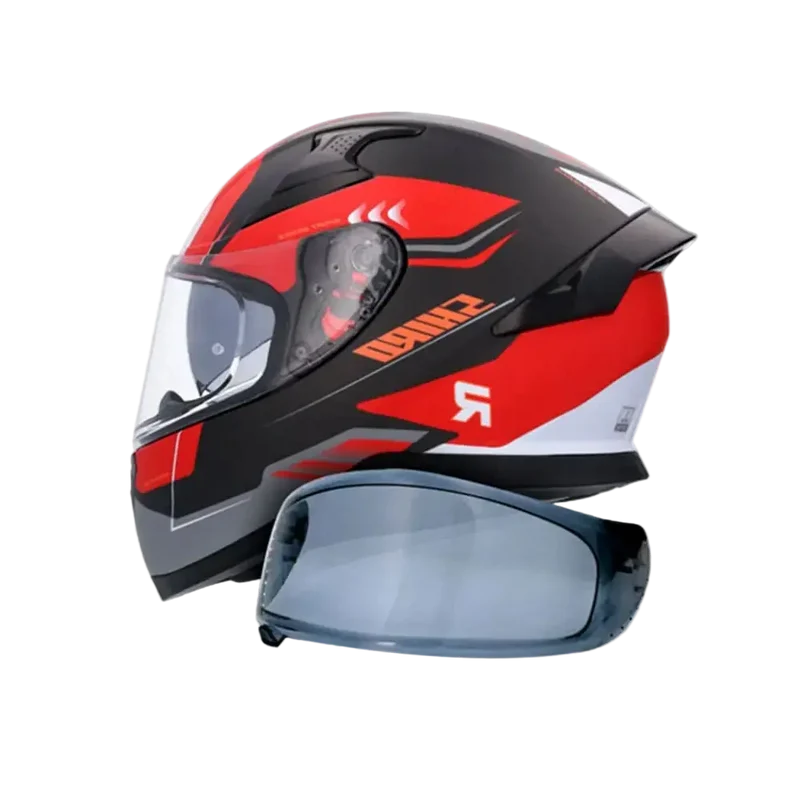 SHIRO KATANA ORBE INTEGRALI CASCHI DI MOTO NERO ROSSO OPACO