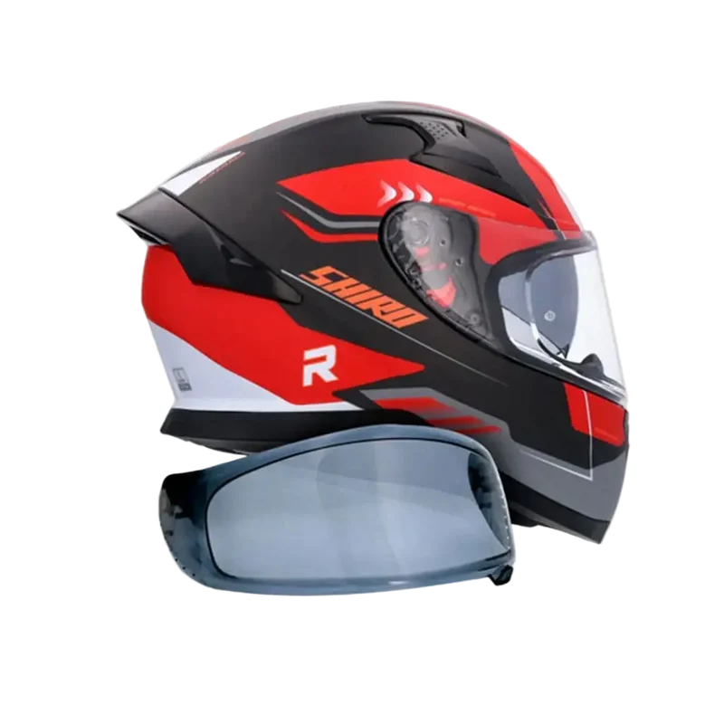 SHIRO KATANA ORBE INTEGRALI CASCHI DI MOTO NERO ROSSO OPACO