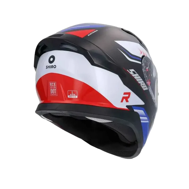 SHIRO KATANA INTEGRALI CASCHI DI MOTO NERO BIANCO BLU