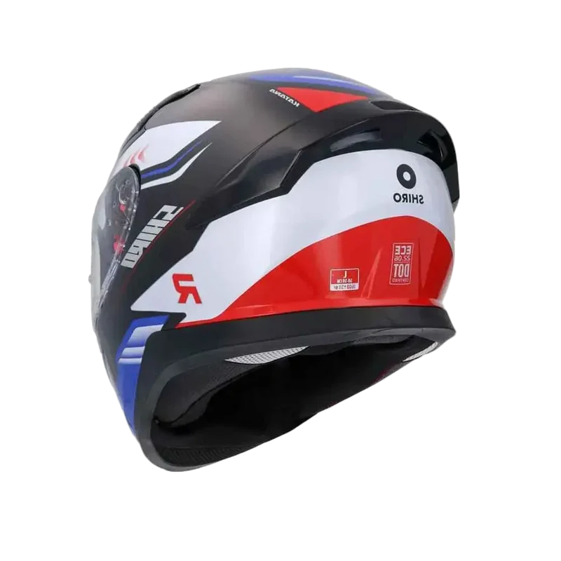 SHIRO KATANA INTEGRALI CASCHI DI MOTO NERO BIANCO BLU