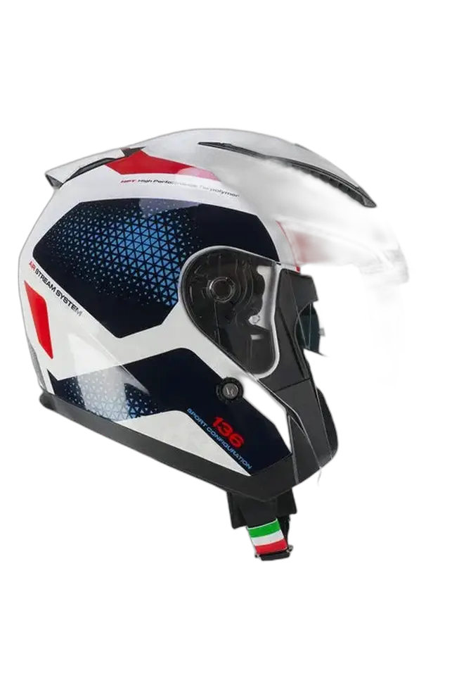 CGM 136G DNA GALAXY MOTO JET CASCHI DI MOTO BIANCO AZZURRO
