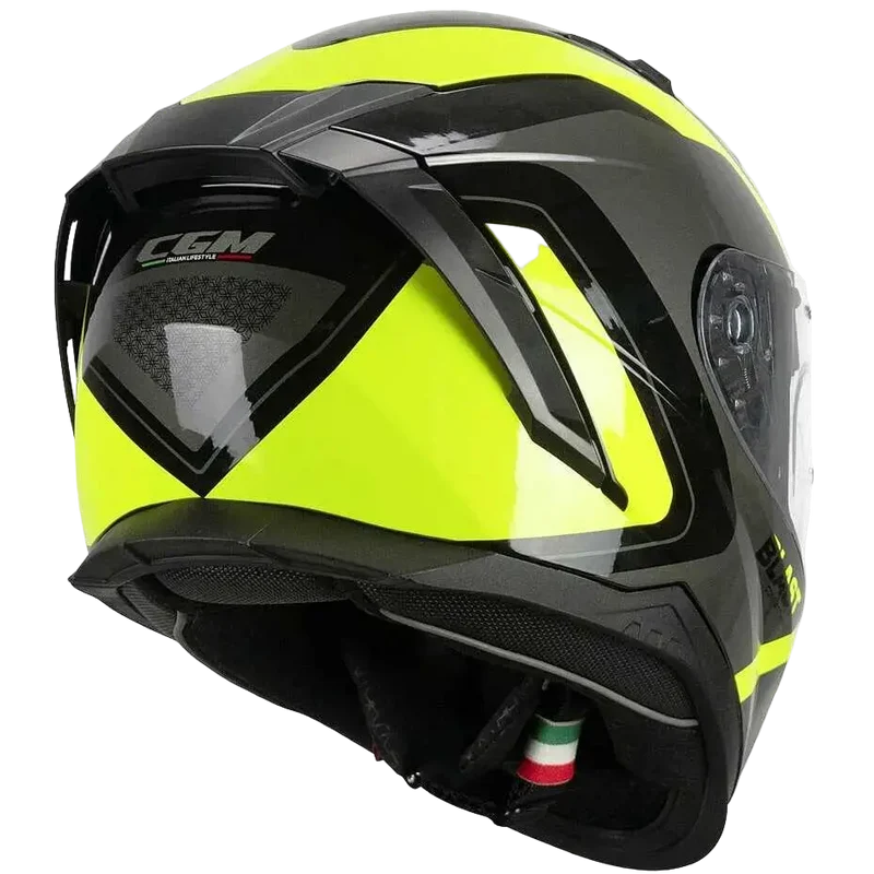 CGM 311R BLAST RACE INTEGRALI CASCHI DI MOTO NERO GIALLO FLUO