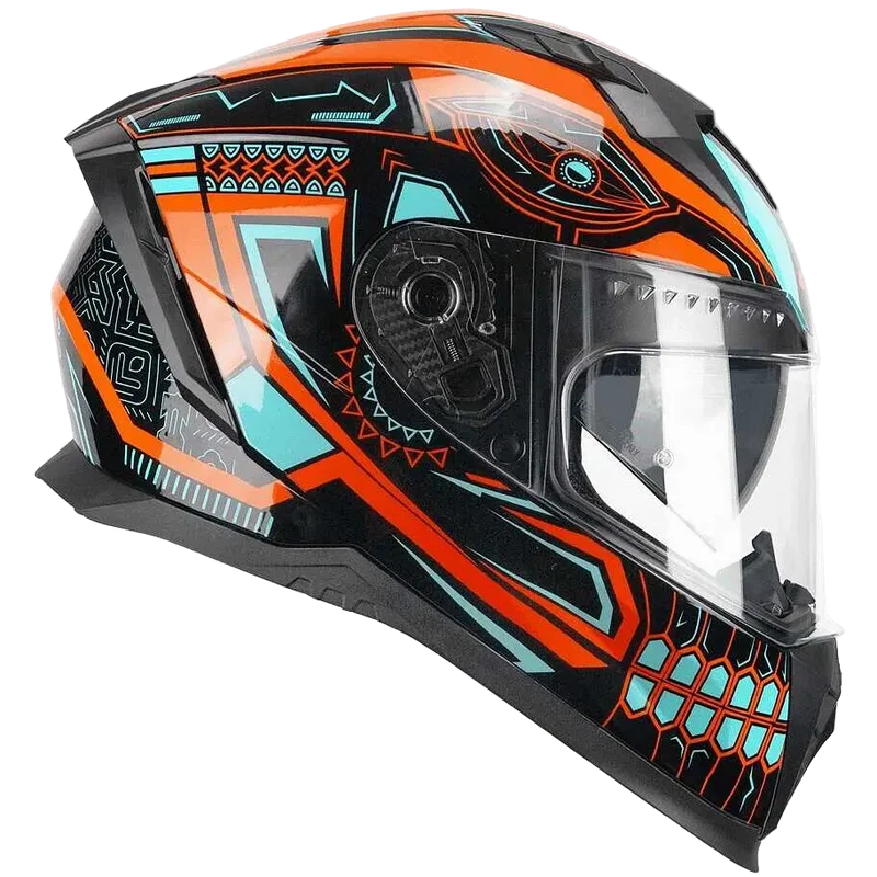 CGM 311M BLAST MAYA INTEGRALI CASCHI DI MOTO NERO ARANCIONE AZZURRO