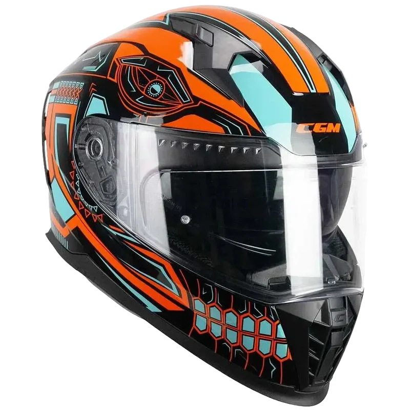 CGM 311M BLAST MAYA INTEGRALI CASCHI DI MOTO NERO ARANCIONE AZZURRO
