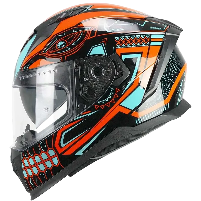 CGM 311M BLAST MAYA INTEGRALI CASCHI DI MOTO NERO ARANCIONE AZZURRO