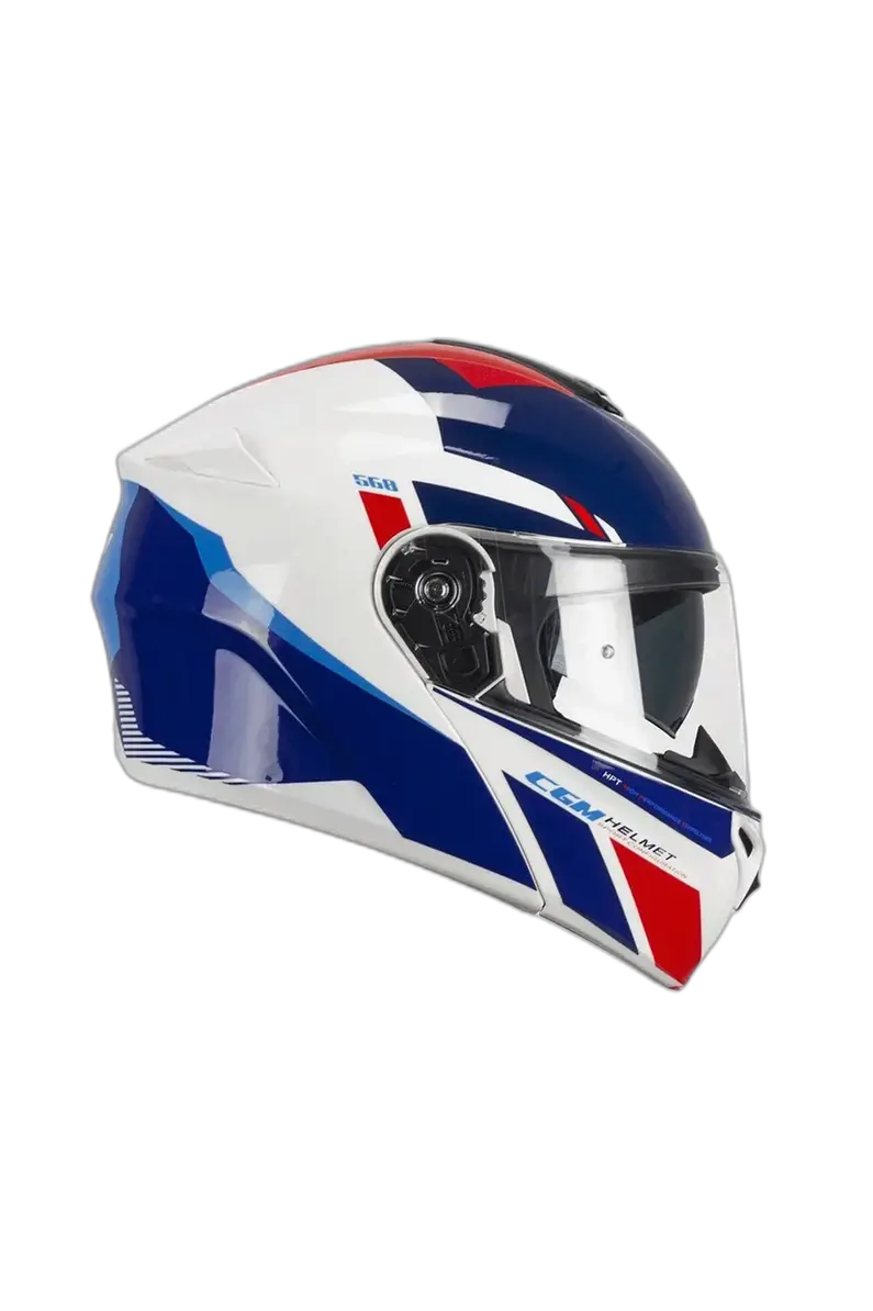 CGM 568S BER SPORT MODULARE FLIP UP CASCHI DI MOTO BIANCO BLU