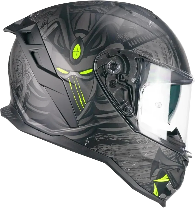 CGM 363S SHOT NIPPO INTEGRALI CASCHI DI MOTO NERO FLUO GIALLO MATE
