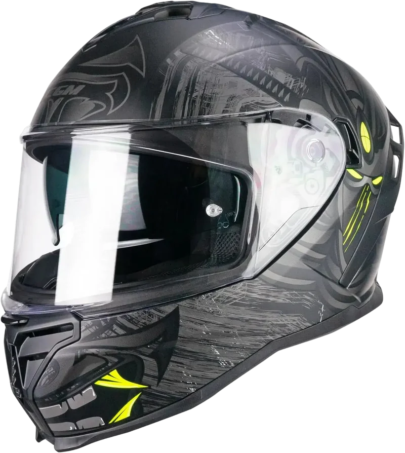CGM 363S SHOT NIPPO INTEGRALI CASCHI DI MOTO NERO FLUO GIALLO MATE