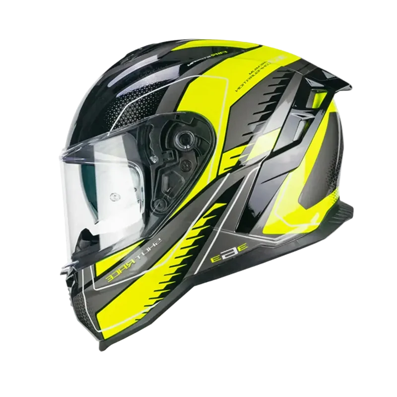 CGM 363G SHOT RACE INTEGRALI CASCHI DI MOTO NERO GIALLO FLUO
