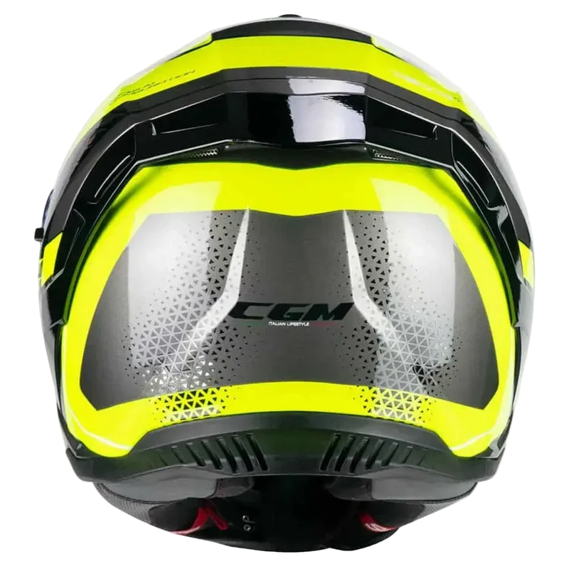 CGM 363G SHOT RACE INTEGRALI CASCHI DI MOTO NERO GIALLO FLUO