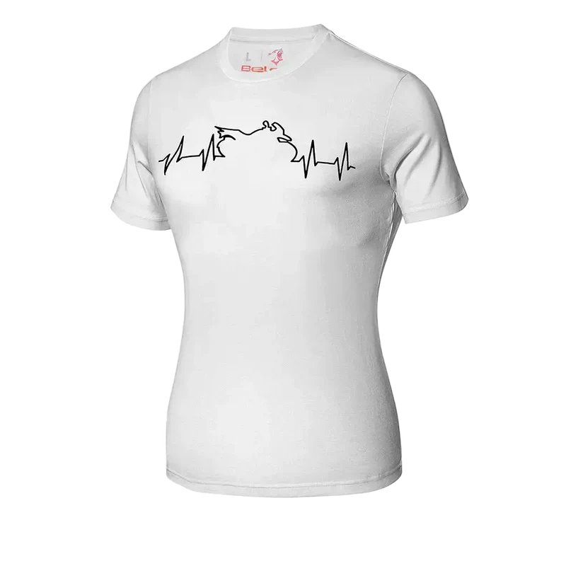 BELA MAGLIETTA HEARTBEAT ECG DONNA BIANCO