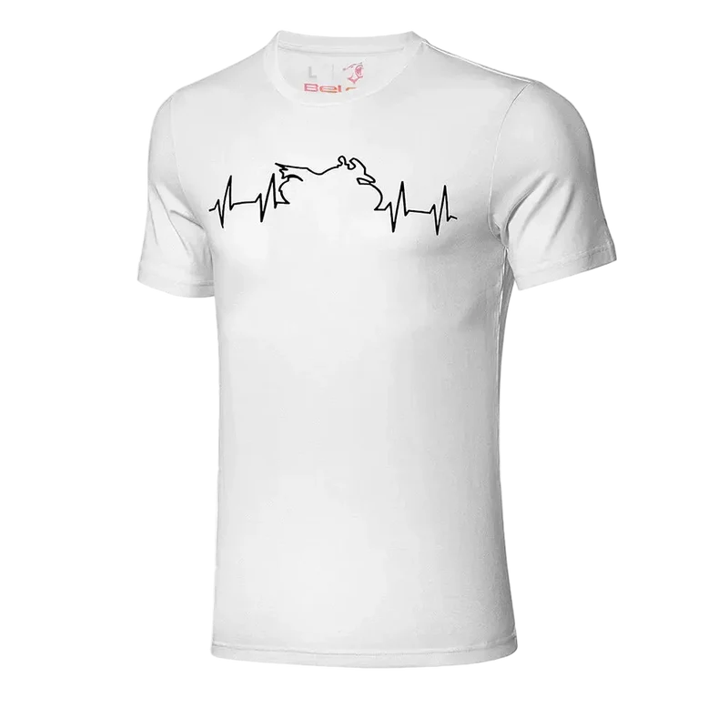 BELA MAGLIETTA HEARTBEAT ECG UOMO BIANCO