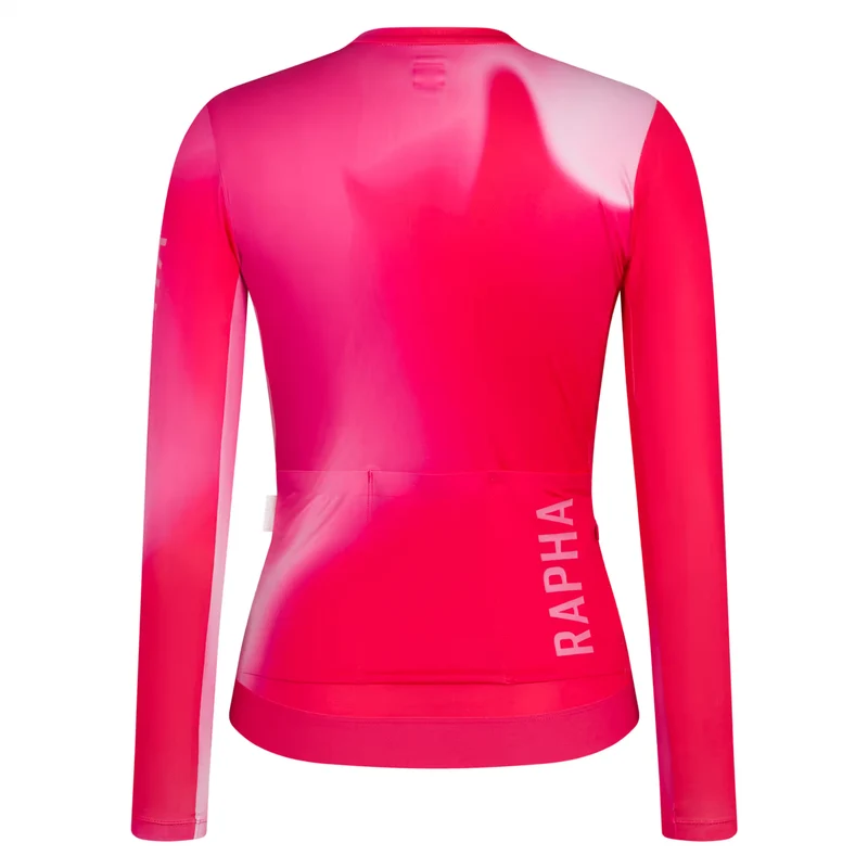Maglia donna maniche lunghe Rapha Pro Team Lightweight 3 Surface Print - Rosa