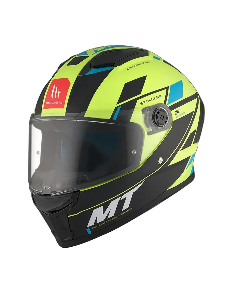 MT STINGER 2 ZIVZE C3 INTEGRALE CASCHI DI MOTO OPACO GIALLO FLUO NERO