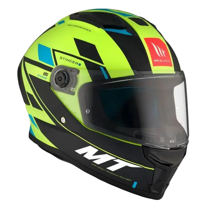 MT STINGER 2 ZIVZE C3 INTEGRALE CASCHI DI MOTO OPACO GIALLO FLUO NERO
