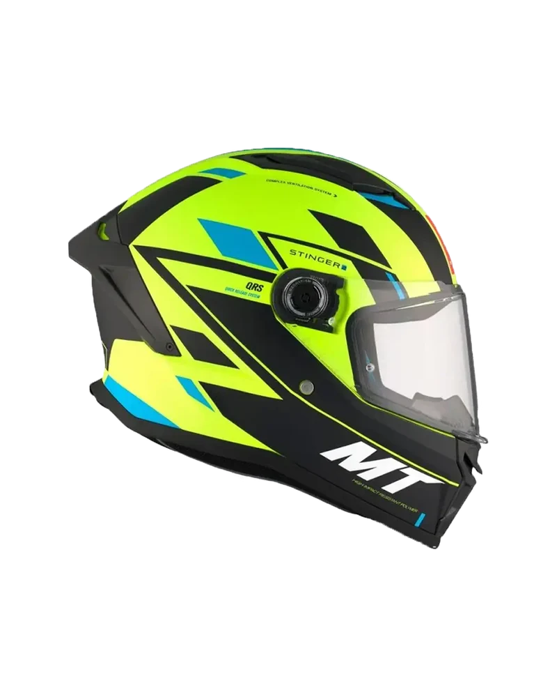 MT STINGER 2 ZIVZE C3 INTEGRALE CASCHI DI MOTO OPACO GIALLO FLUO NERO