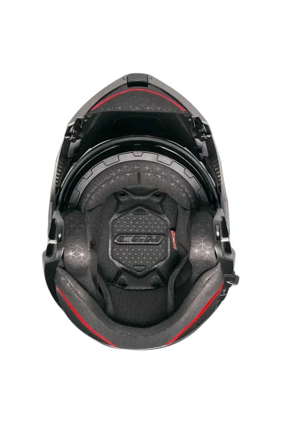 CGM 560G MAD RIDE MODULARE CASCHI DI MOTO NERO ROSSO OPACO
