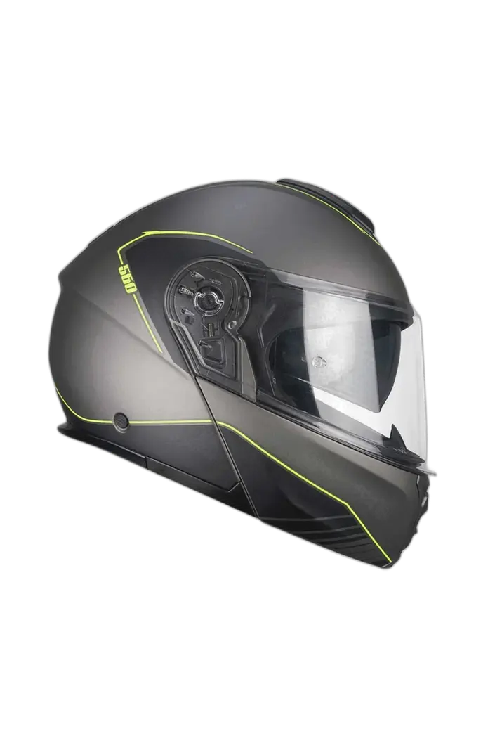 CGM 560G MAD RIDE MODULARE GRAFITE CASCHI DI MOTO GIALLO FLUO OPACO
