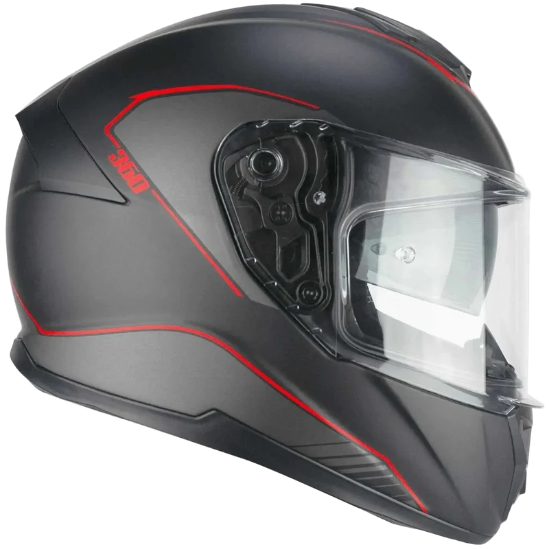 CGM 360G KAD RIDE INTEGRALI CASCHI DI MOTO NERO ROSSO OPACO