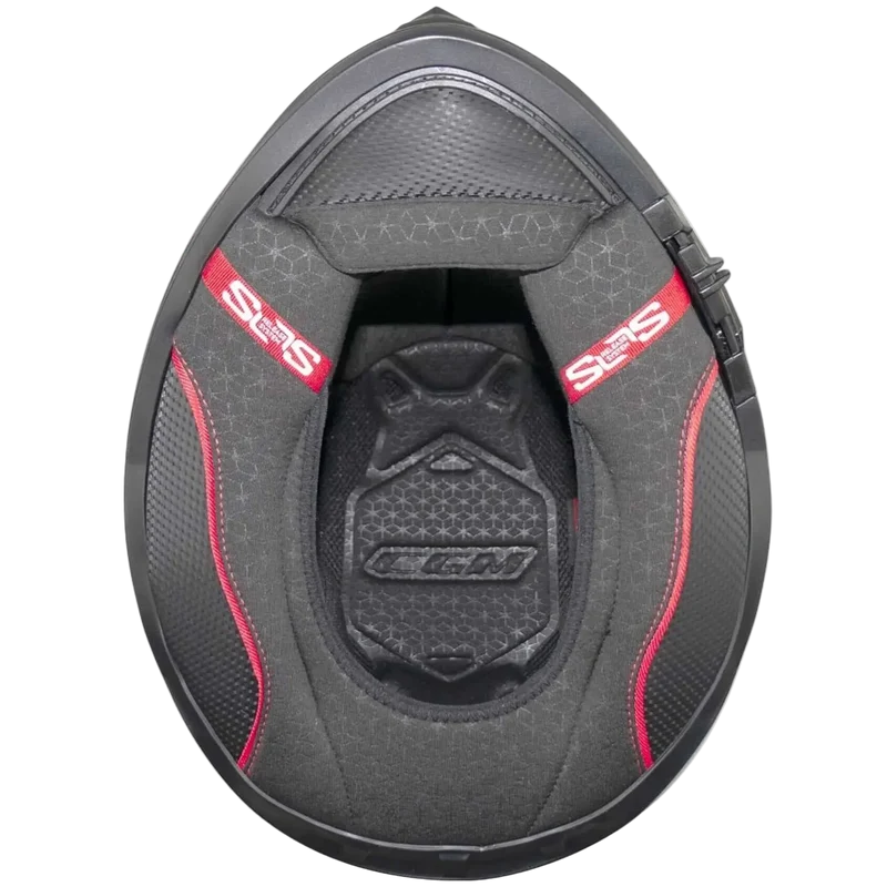 CGM 360G KAD RIDE INTEGRALI CASCHI DI MOTO NERO ROSSO OPACO