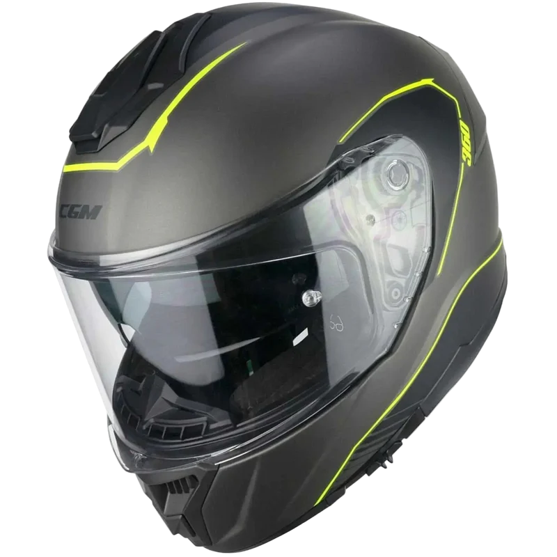 CGM 360G KAD RIDE INTEGRALI GRAFITE CASCHI DI MOTO GIALLO FLUO OPACO