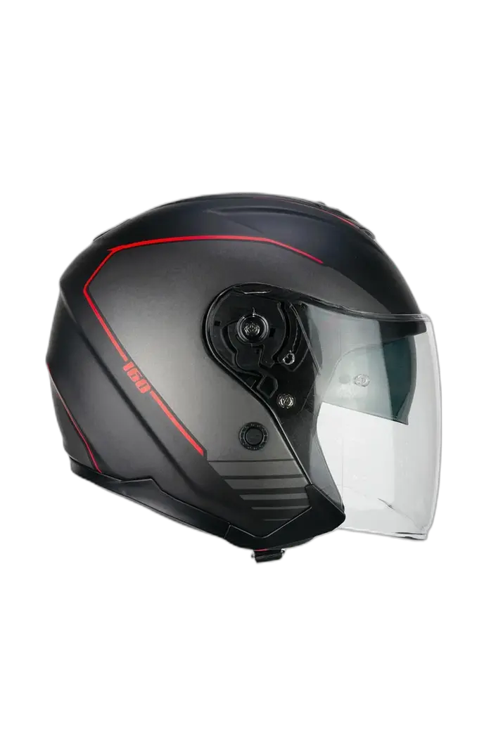 CGM 160G JAD RIDE JET CASCHI DI MOTO NERO ROSSO OPACO
