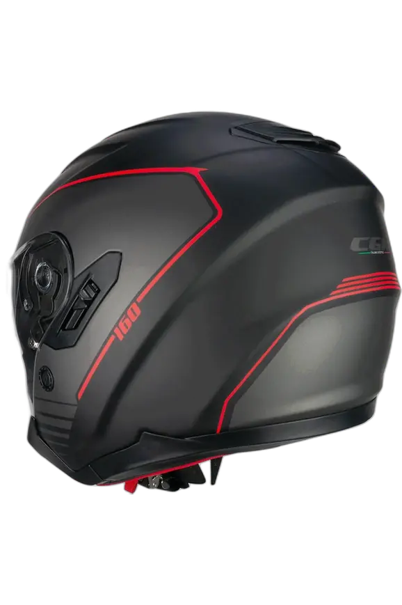 CGM 160G JAD RIDE JET CASCHI DI MOTO NERO ROSSO OPACO
