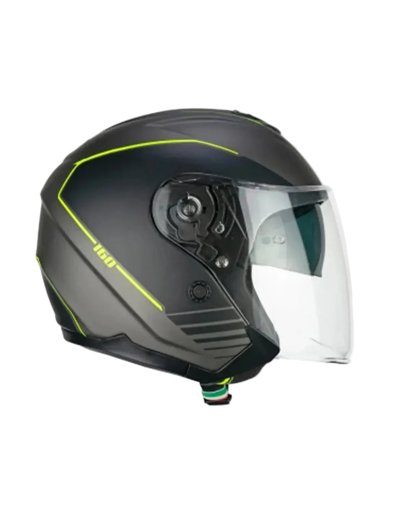 CGM 160G JAD RIDE JET GRAFITE CASCHI DI MOTO OPACO GIALLO FLUO