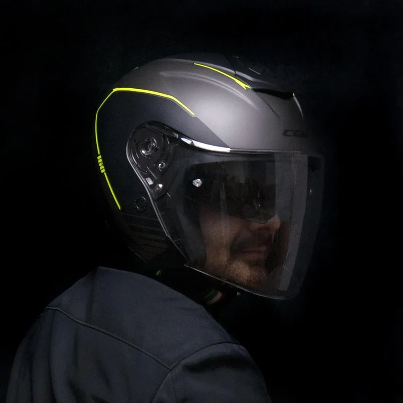 CGM 160G JAD RIDE JET GRAFITE CASCHI DI MOTO OPACO GIALLO FLUO