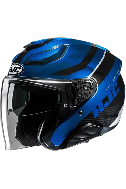 HJC F31 NABY MC2 CASCHI JET SPORTIVO CASCHI DI MOTO BLU NERO