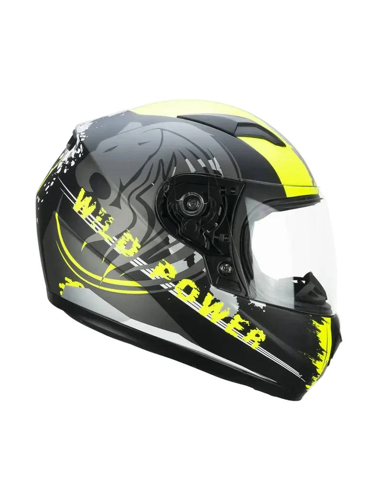 CGM 265G LUCKY WILD INTEGRALI BAMBINI CASCHI DI MOTO NERO GIALLO FLUO OPACO