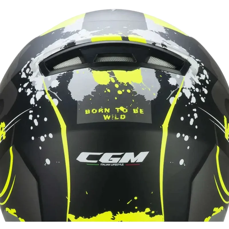 CGM 265G LUCKY WILD INTEGRALI BAMBINI CASCHI DI MOTO NERO GIALLO FLUO OPACO